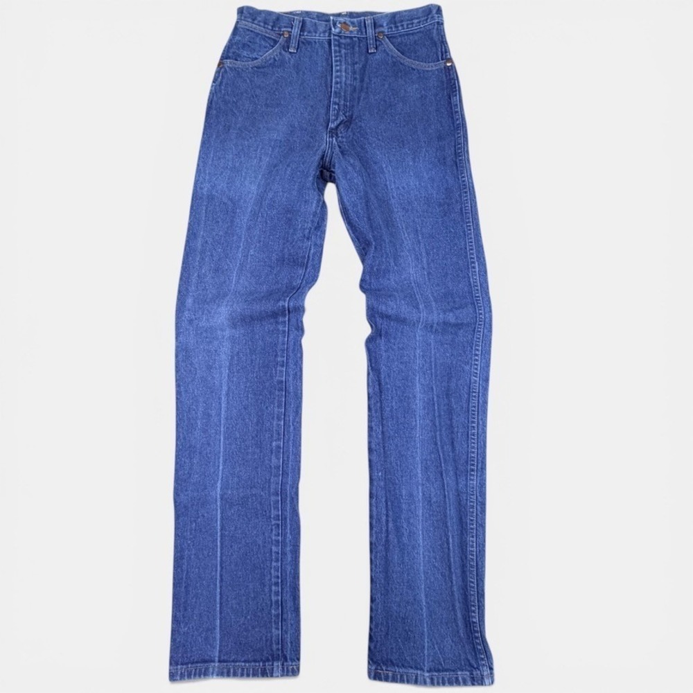 Vtg Wrangler Jeans Mens 32x36 Blue Straight Leg Denim Classic Western Rodeo Y2K - Picture 2 of 11